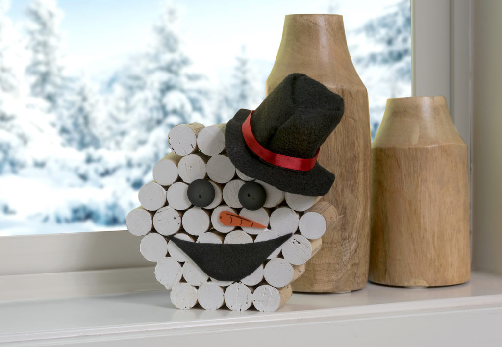 Cork snowman