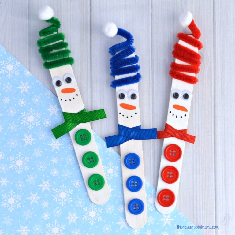 Craft Stick Snowmen