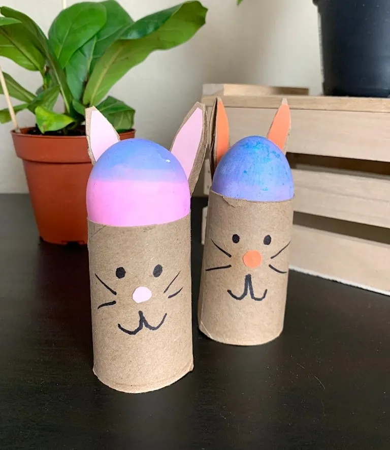 Easter egg toilet paper roll bunny craft