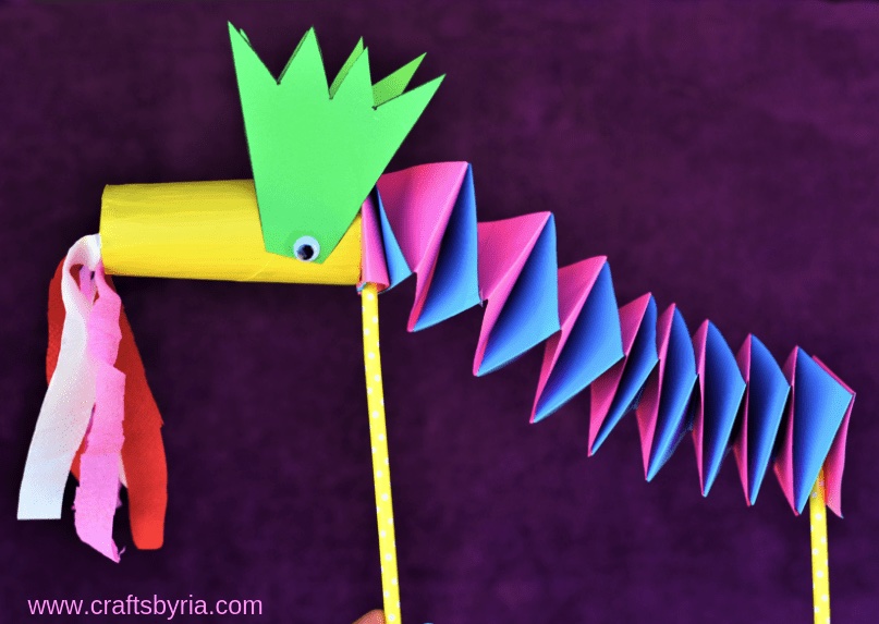 Easy Paper Dragon Puppet Craft