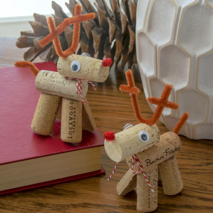 Easy cork reindeer for Christmas