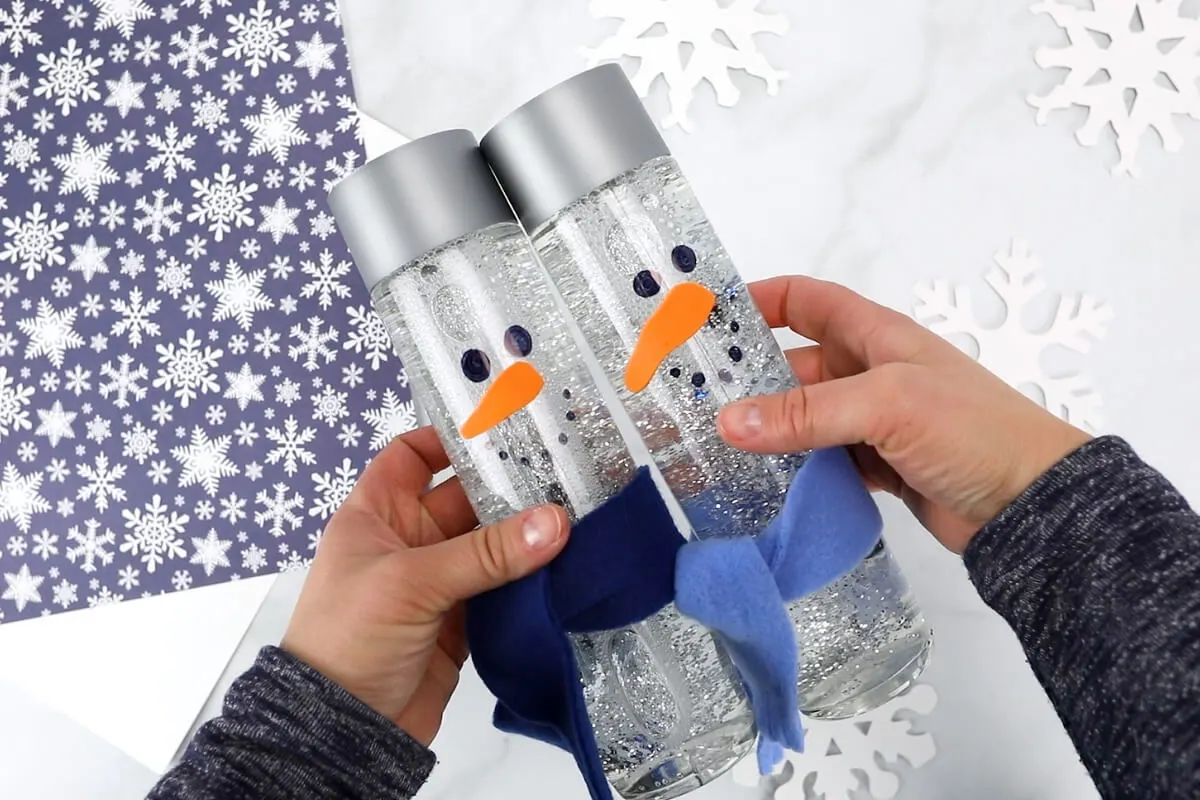 Sensory Bottle Melting Snowman