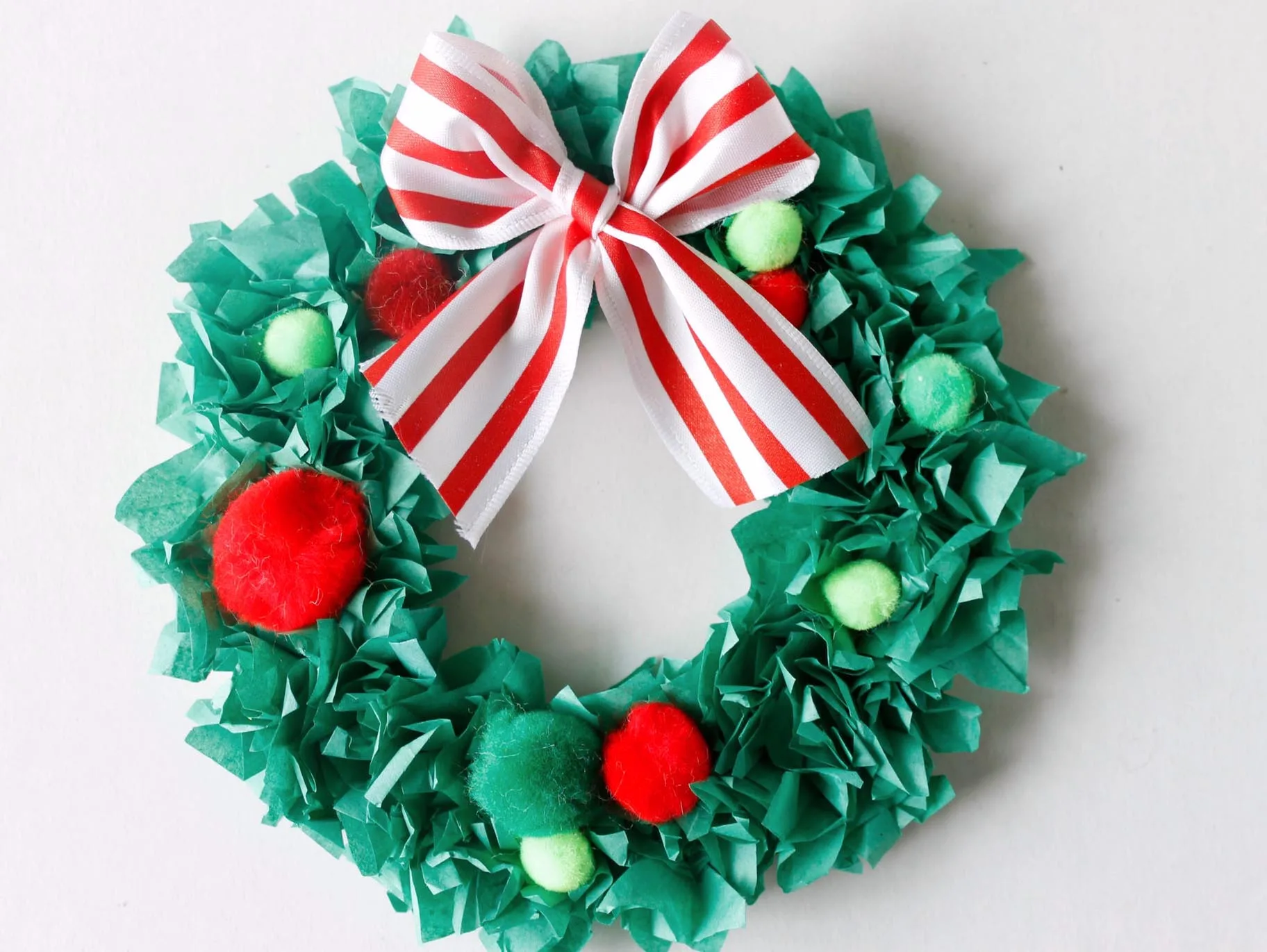 Tissue Paper Christmas Wreath