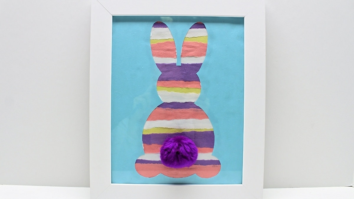 Torn paper strip easter bunny