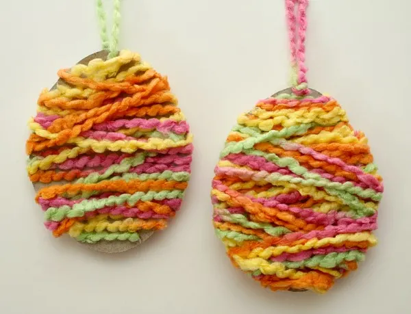 Yarn-Wrapped Easter Egg Craft