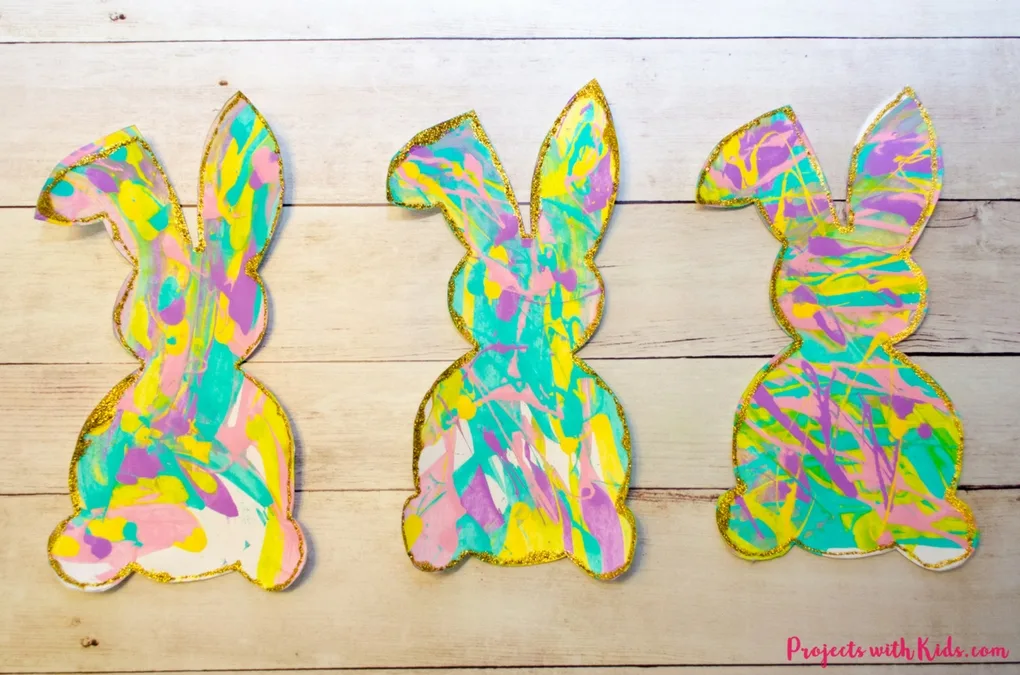 bunny scrape painting process art activity