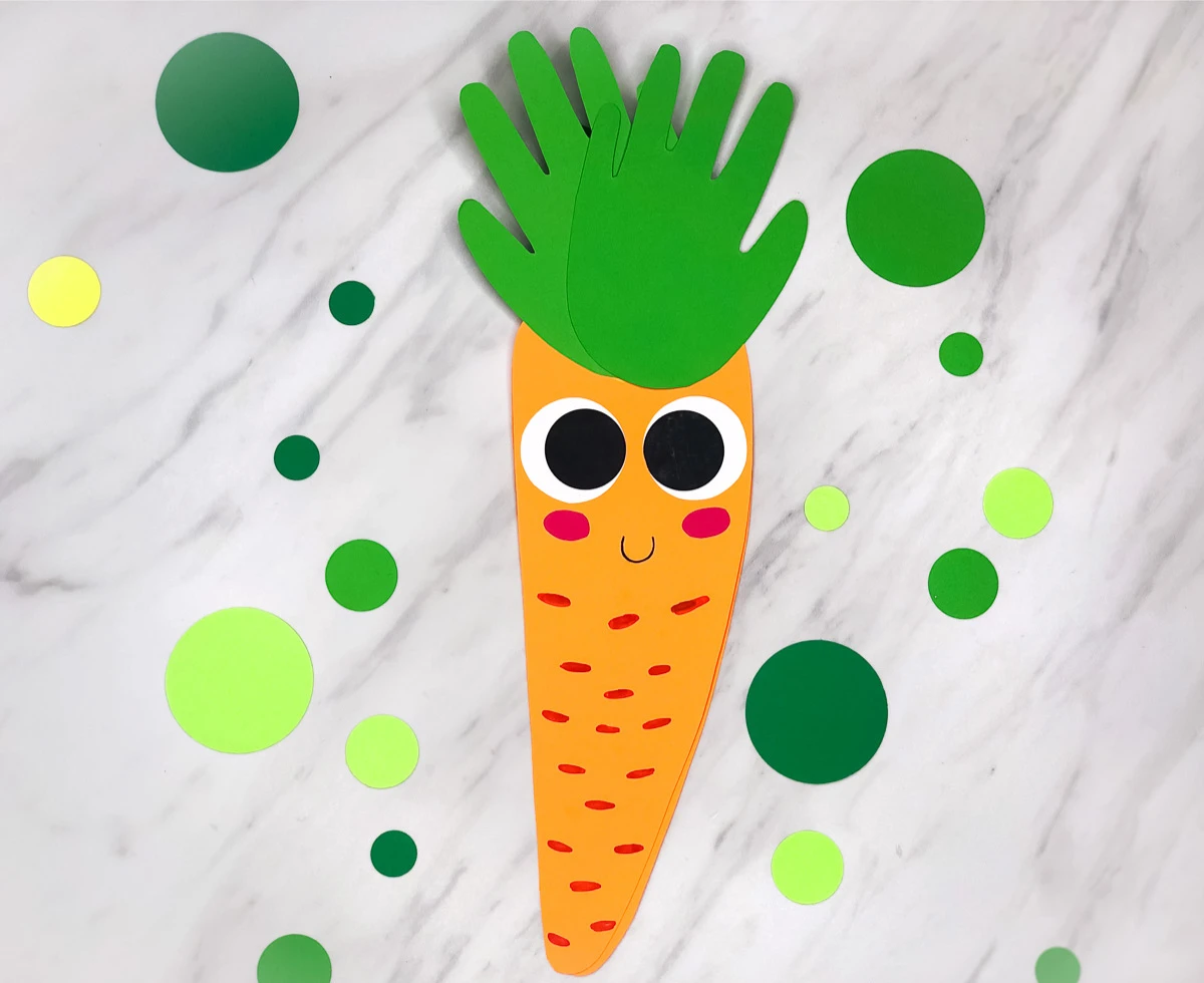 handprint carrot card for kids