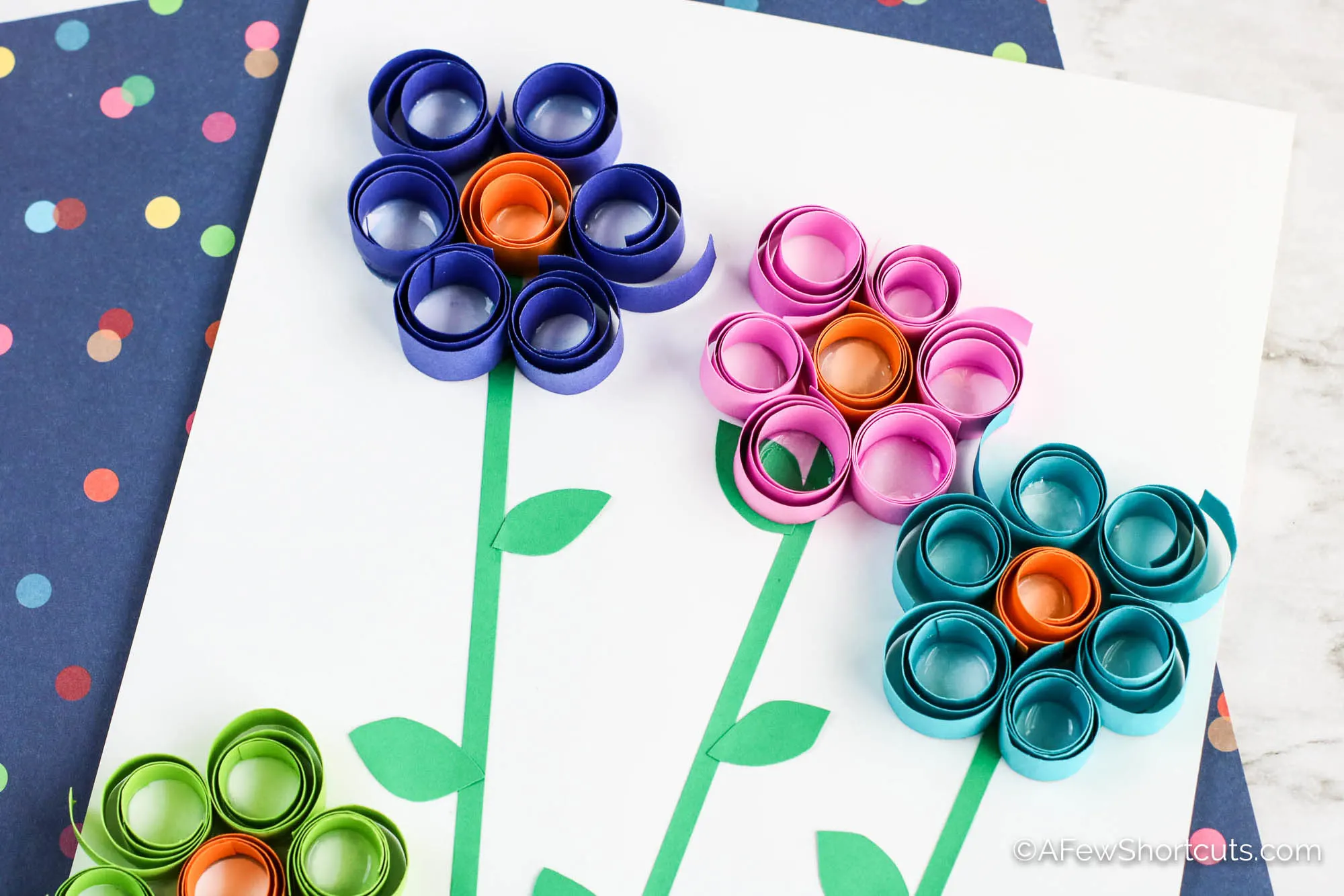 Curled Paper Spring Flowers