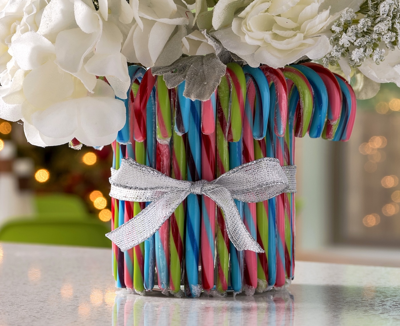 diy candy cane vase