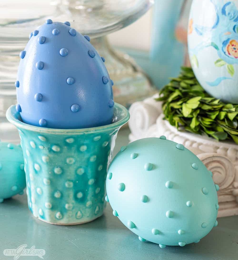 hobnail inspired Easter eggs