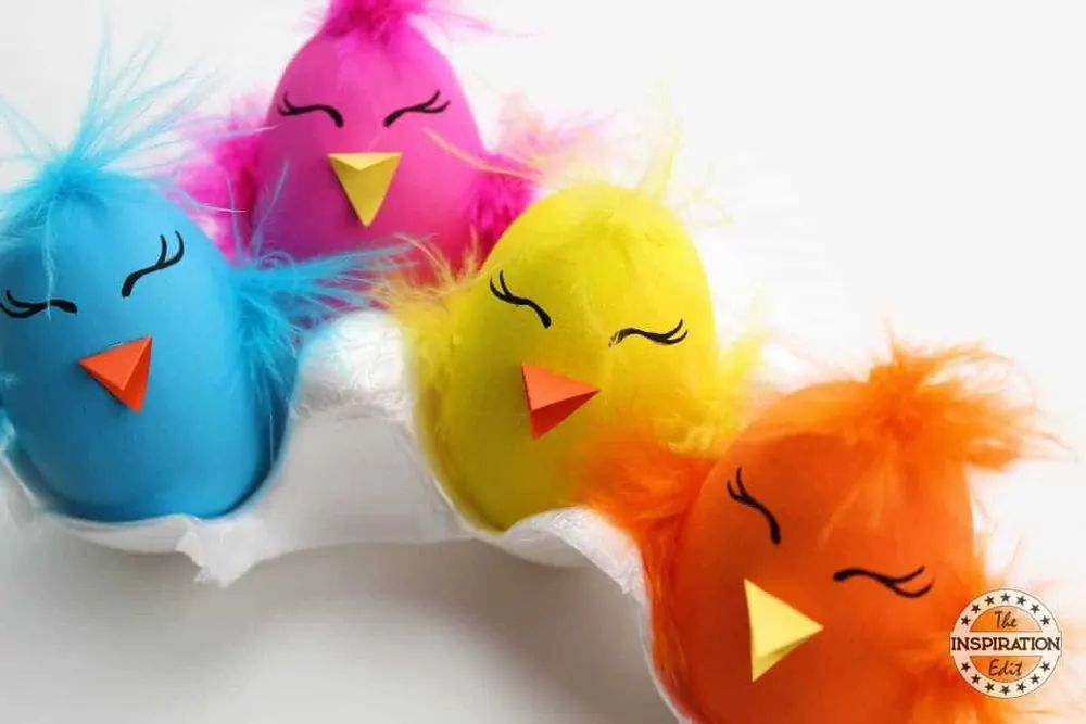 painted easter egg chicks