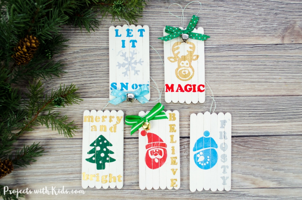 Mini Pallet Popsicle Stick Christmas Ornaments