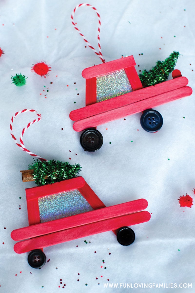 Red Truck Popsicle Stick Christmas Ornaments