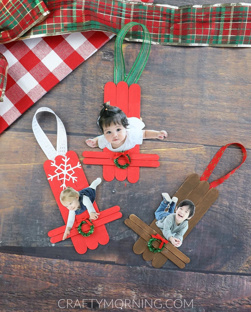 Sledding Popsicle Stick Ornaments