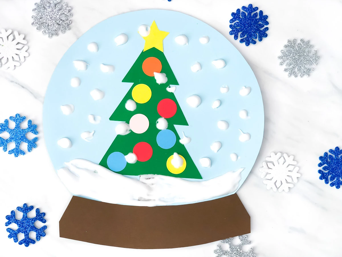 Puffy Paint Snowglobe Craft For Kids