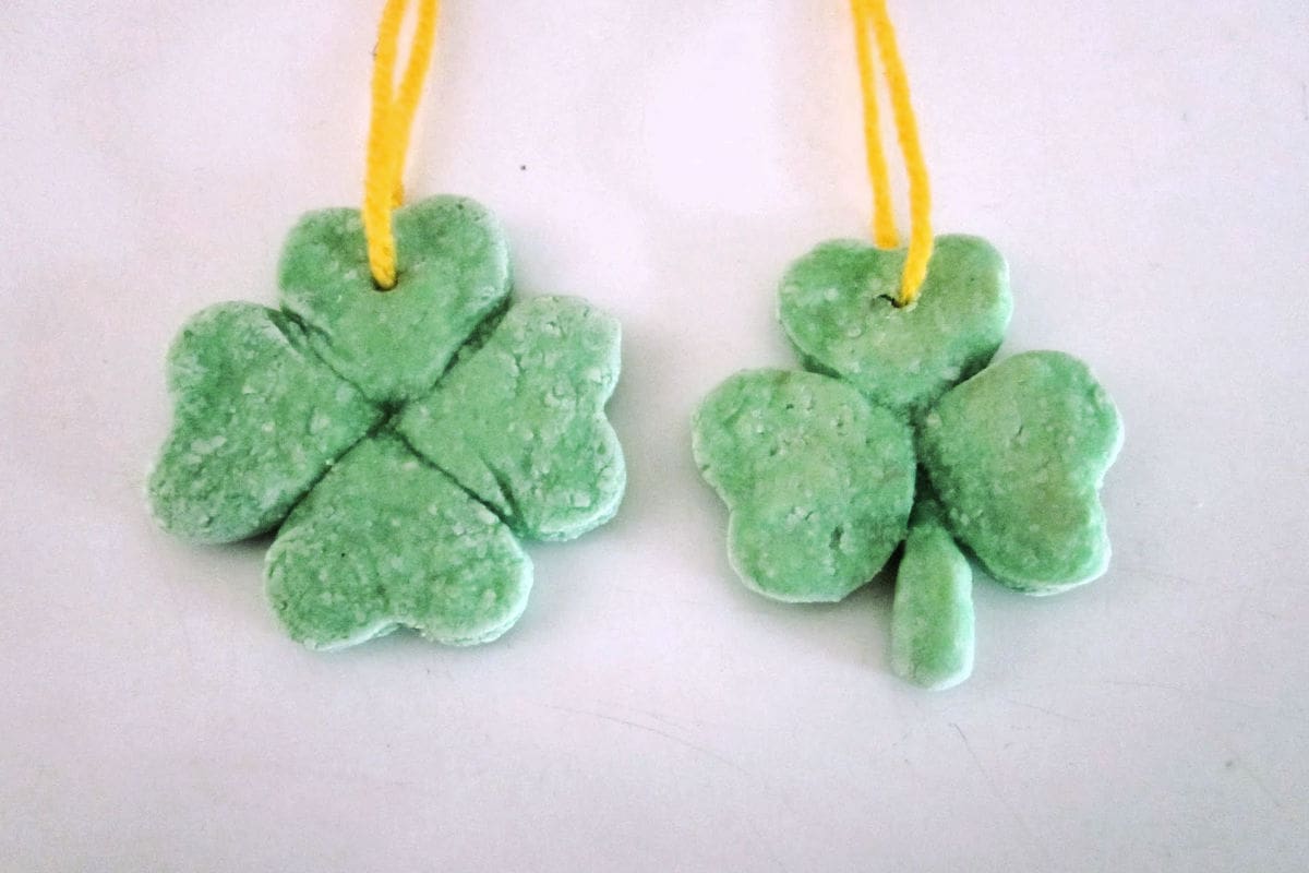 salt dough shamrock necklace