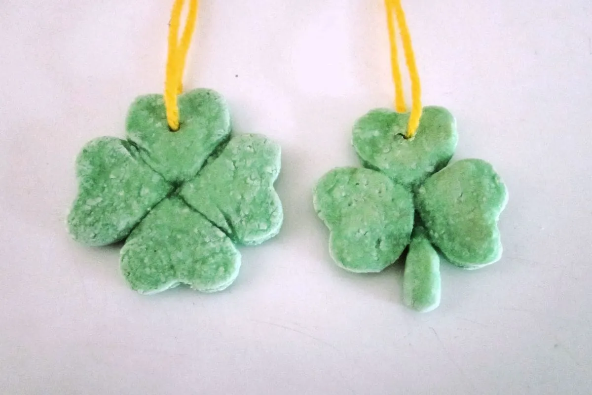 salt dough shamrock necklace