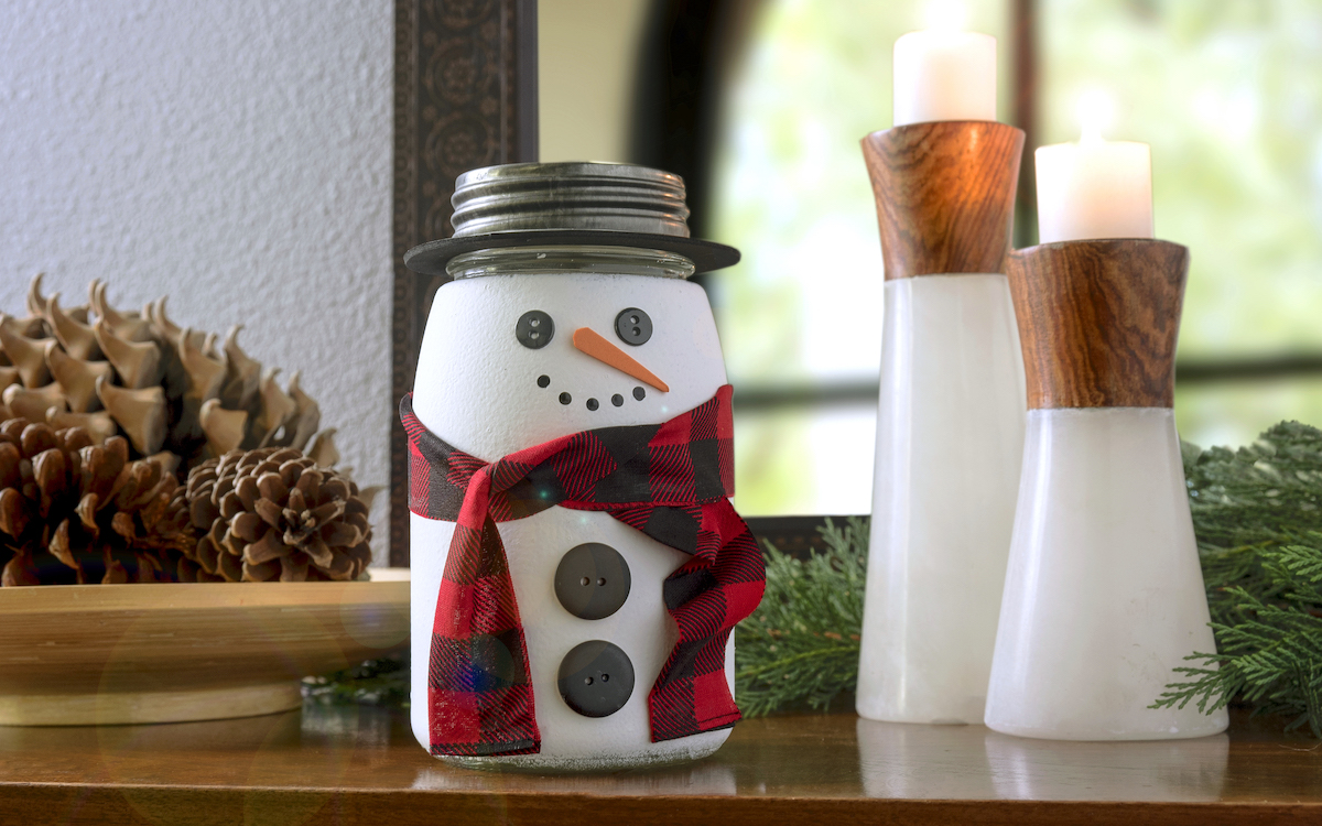 snowman jar craft