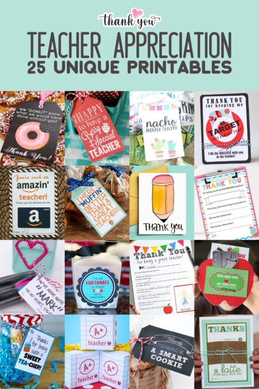 25+ Teacher Appreciation Printables For Gifting - Diy Candy