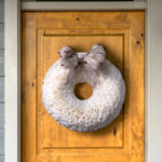 Coffee filter wreath with bow