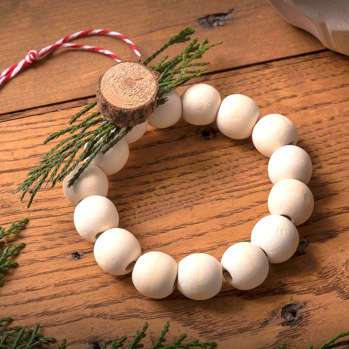 DIY wooden bead ornament