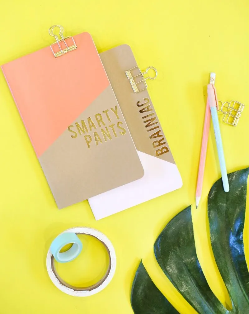 diy gold foil notebooks