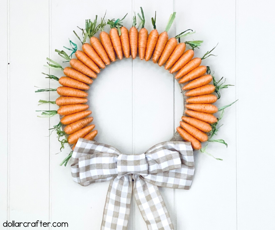 homemade carrot wreath for your Easter front door