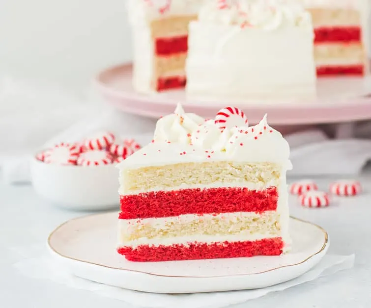 Peppermint Cake with White Chocolate Buttercream