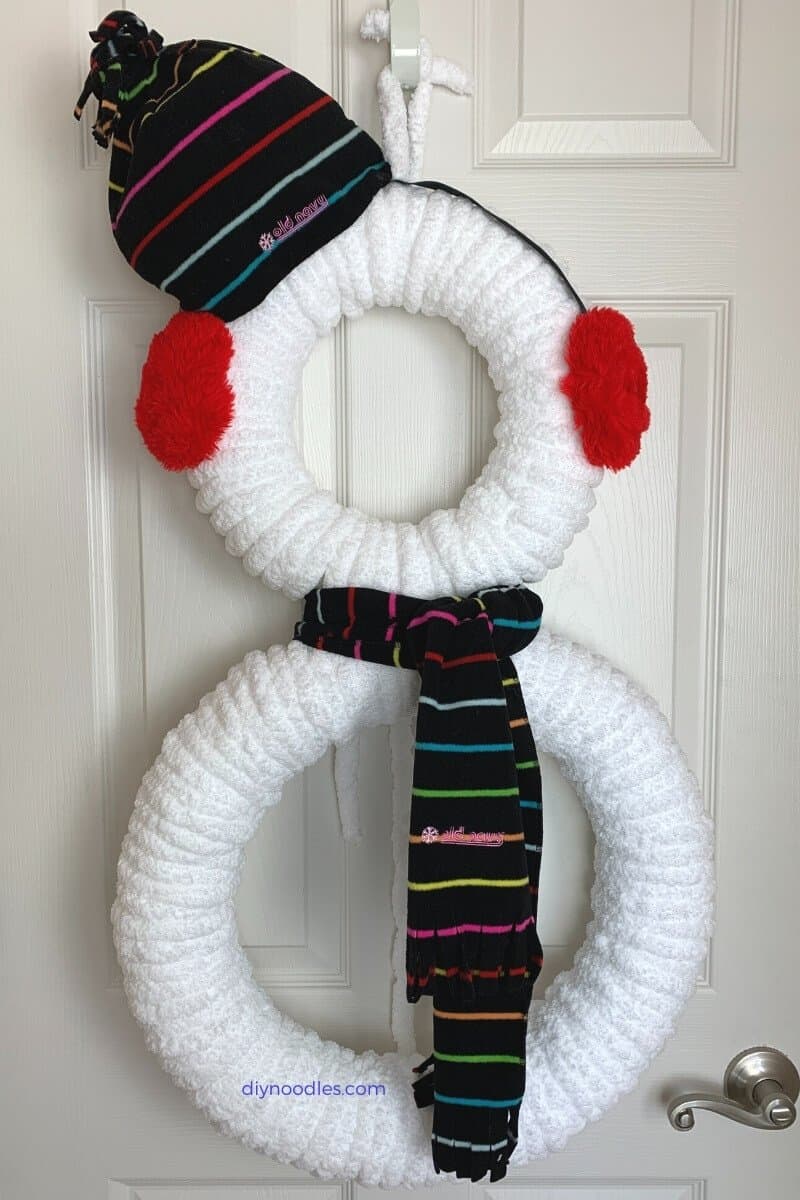 Super Cute Pool Noodle Snowman Wreath