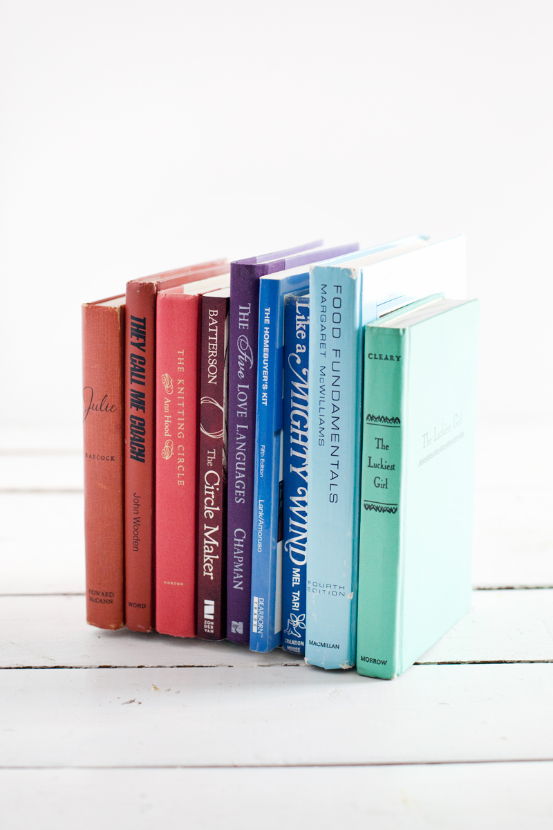 DIY Invisible bookends made from discarded books