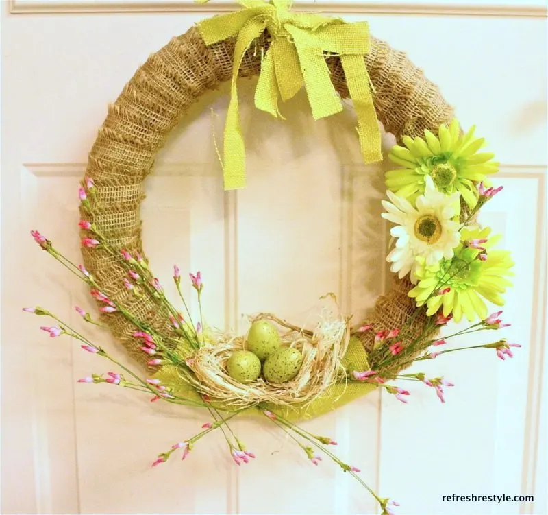 Burlap Wreath for Spring