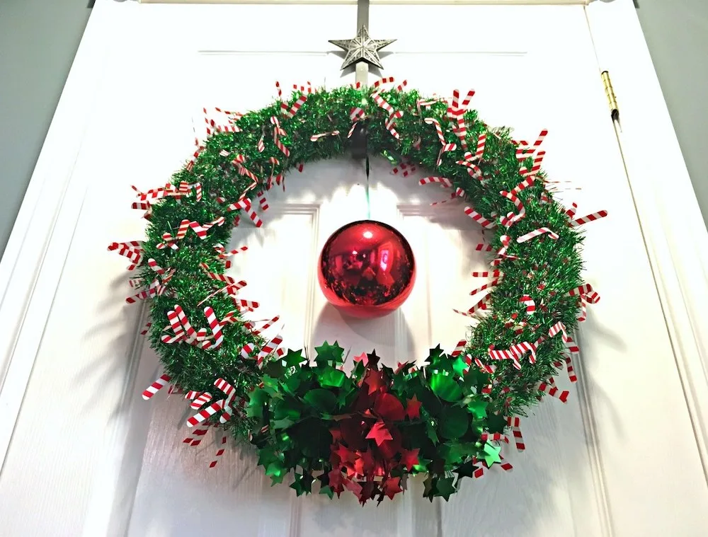 DIY Pool Noodle Christmas Wreath