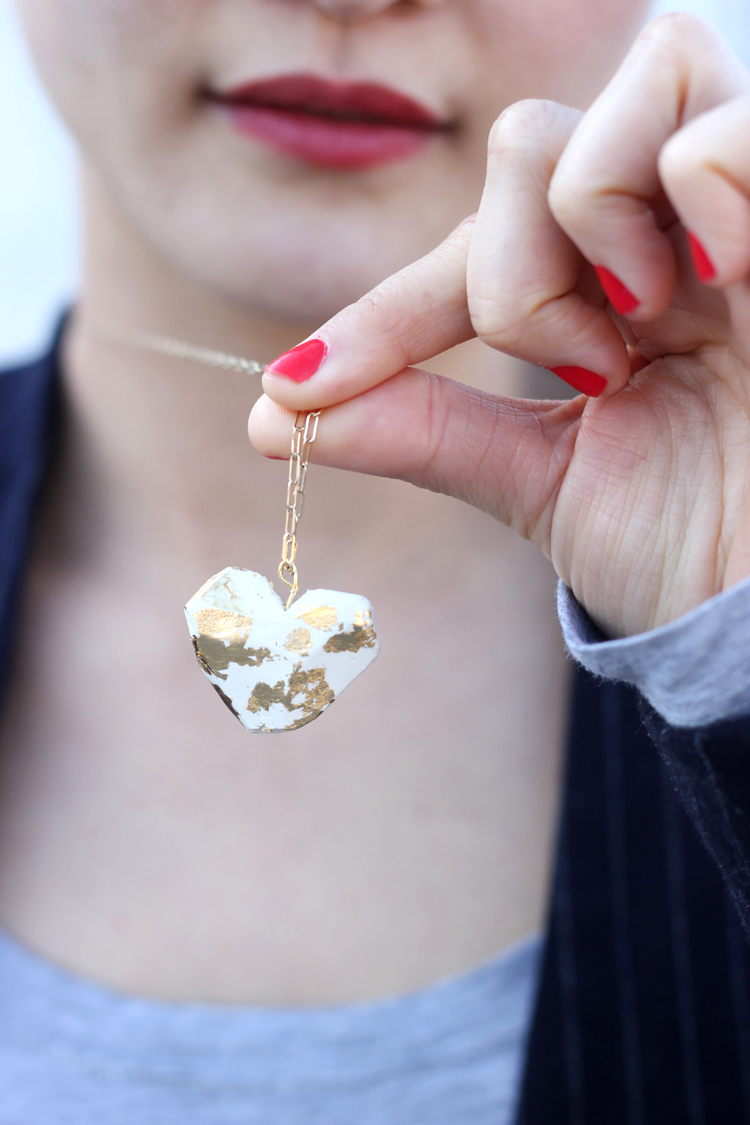 Geometric Clay Necklace Pendant