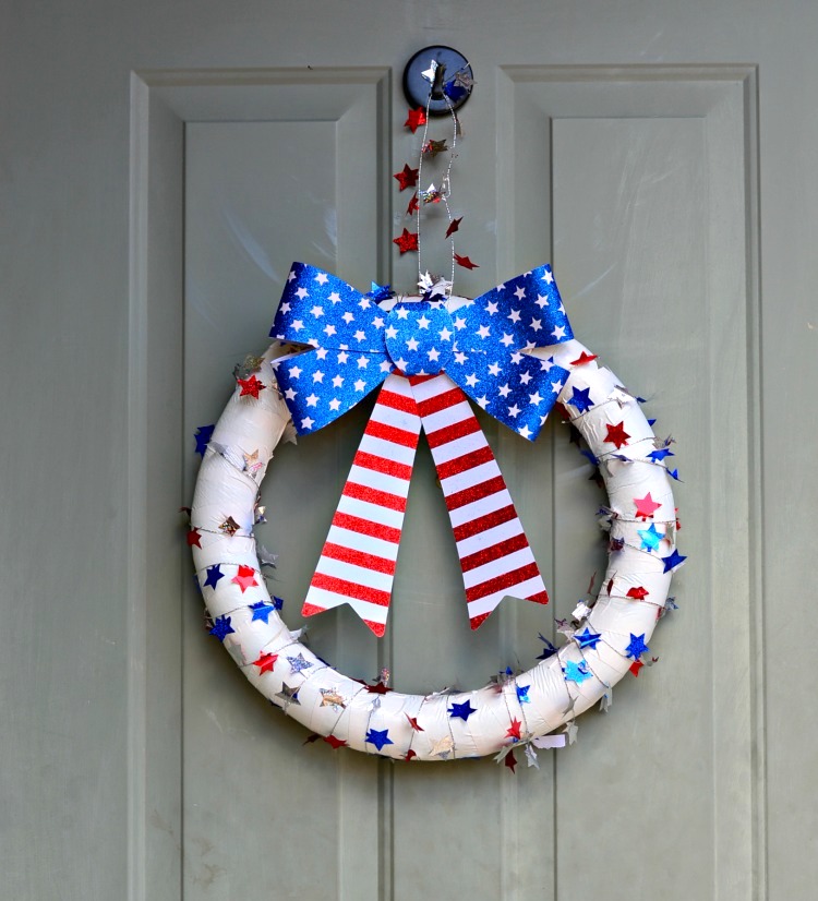 Pool Noodle Patriotic Wreath