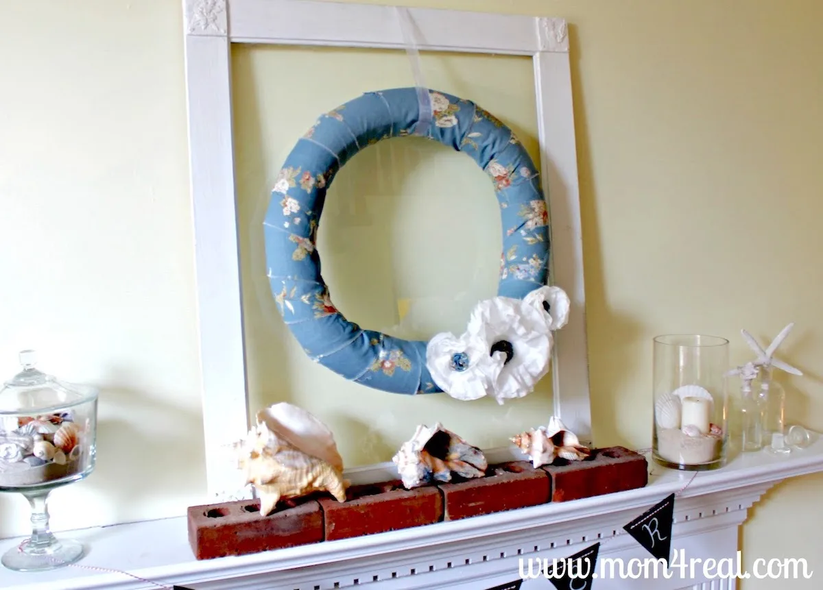 Pool Noodle Wreath with Recycled Fabric