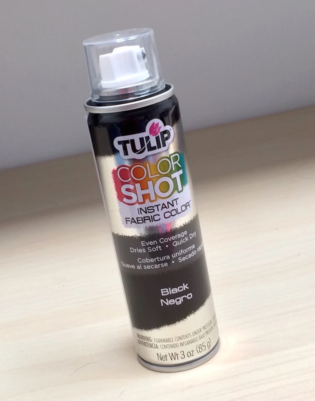 Tulip Color Shot Instant Fabric Color Spray 3 oz, Black