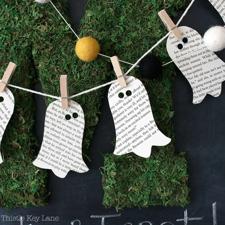 DIY Book Page Ghost Garland