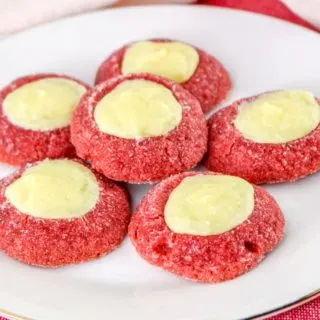 red velvet thumbprint cookies
