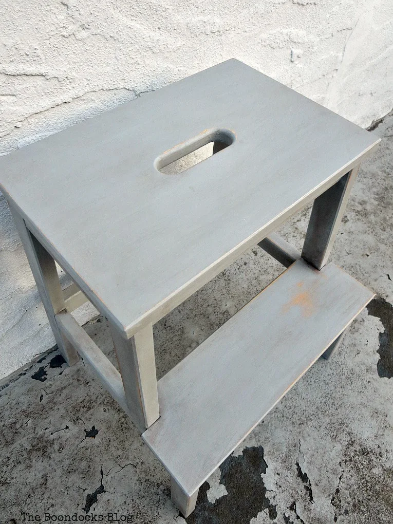 give an IKEA DEKVAM stool a worn look