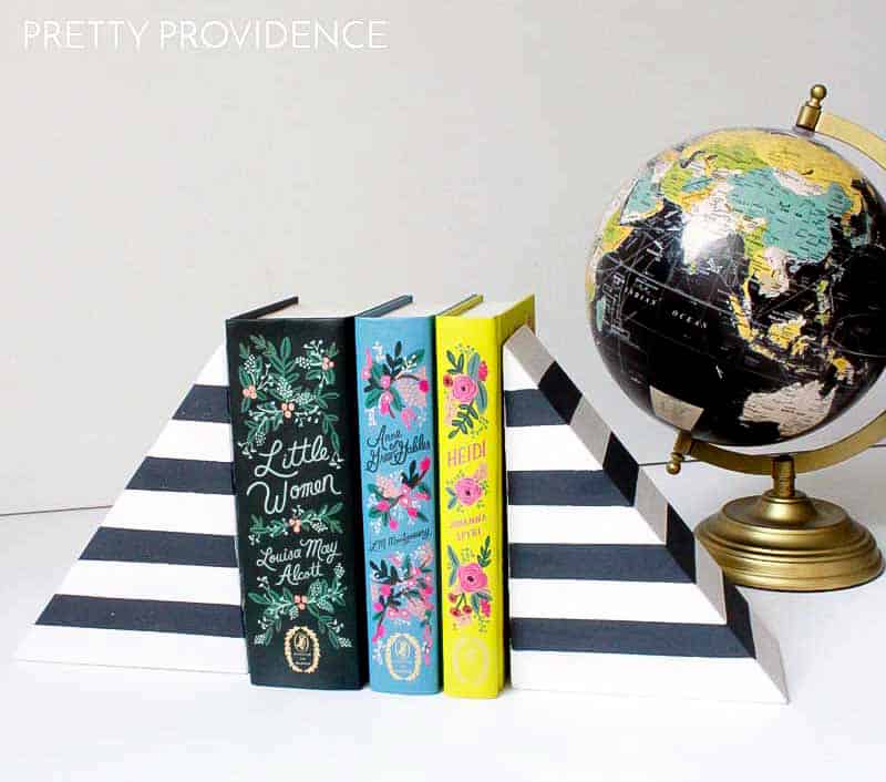 DIY West Elm inspired striped bookends