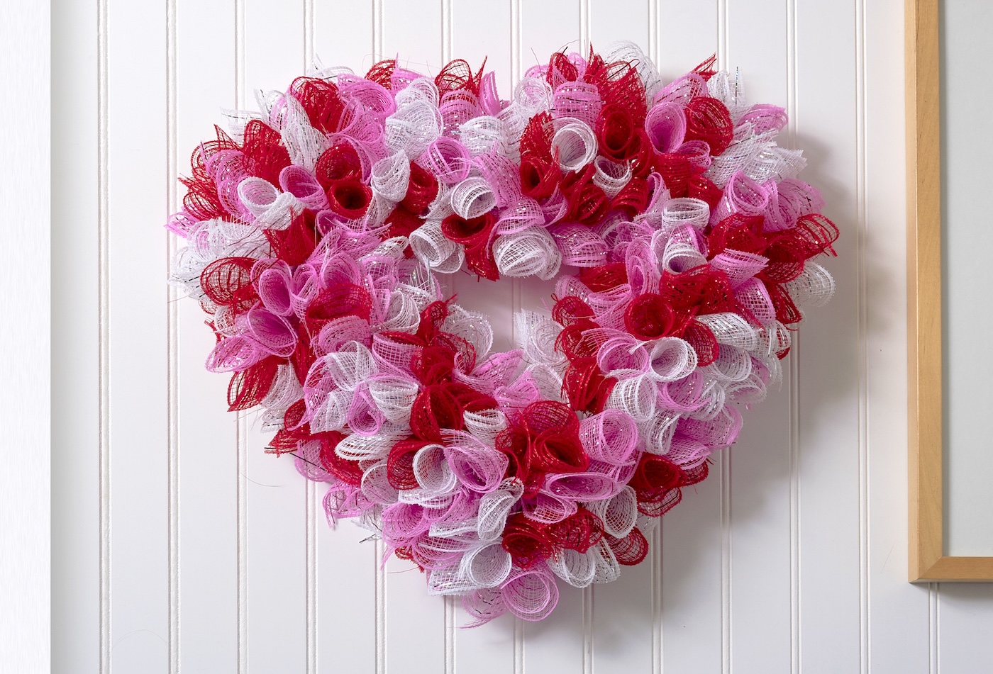 deco mesh heart wreath