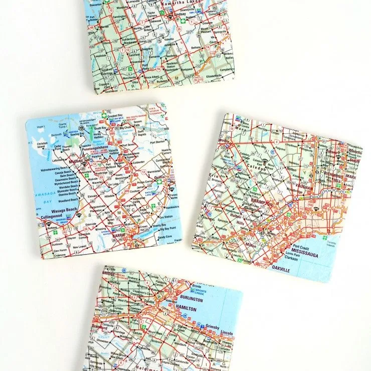 diy map coasters