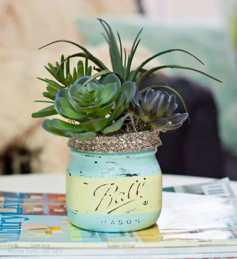 mason jar spring succulent tutorial