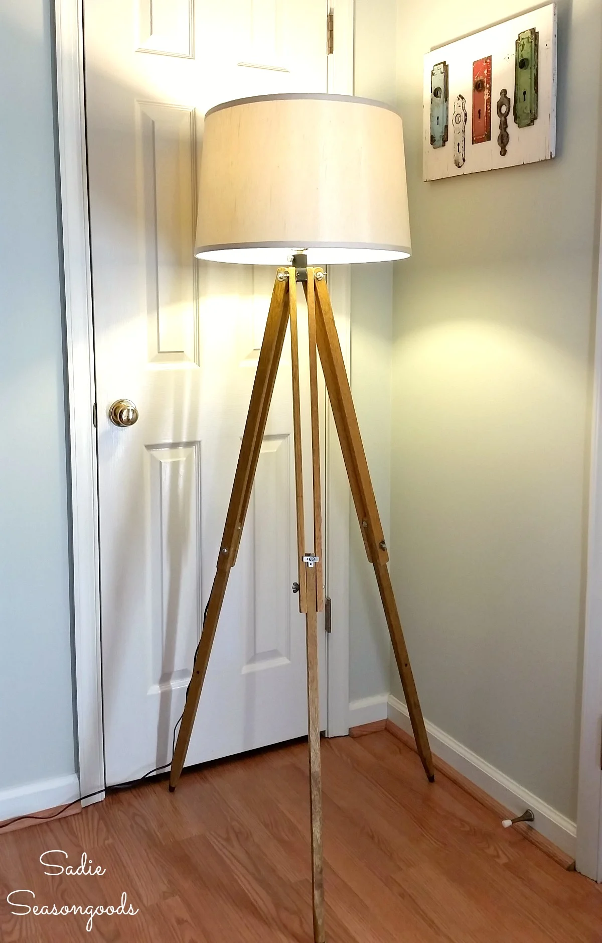 Industrial Floor Lamp from a surveyor's tripod