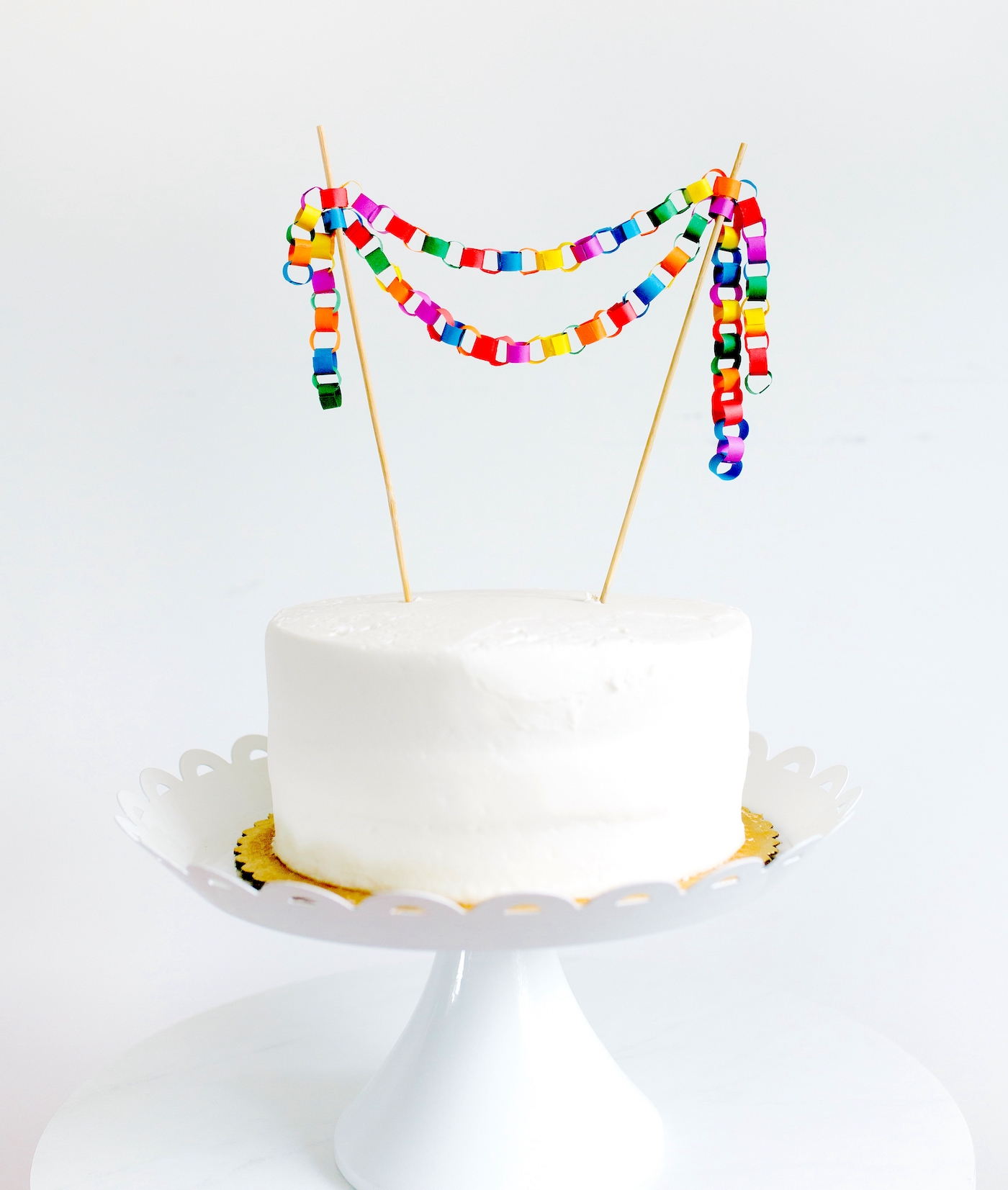 DIY Mini Paper Chain Cake Topper