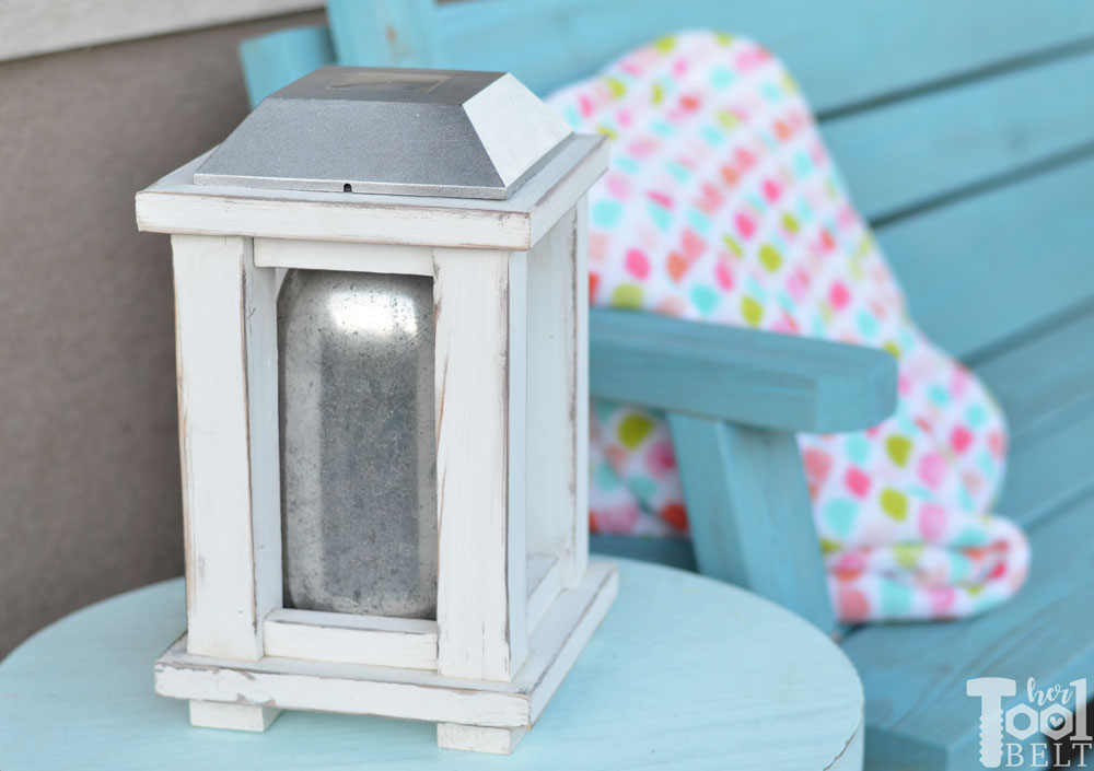 DIY wood & mason jar solar lamp