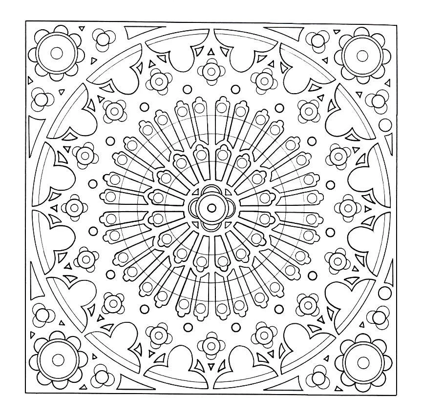 Many Mandalas adult coloring page