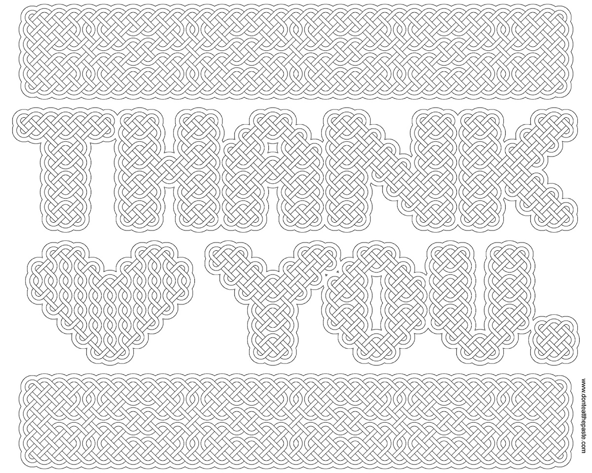 Thank you free coloring printable page