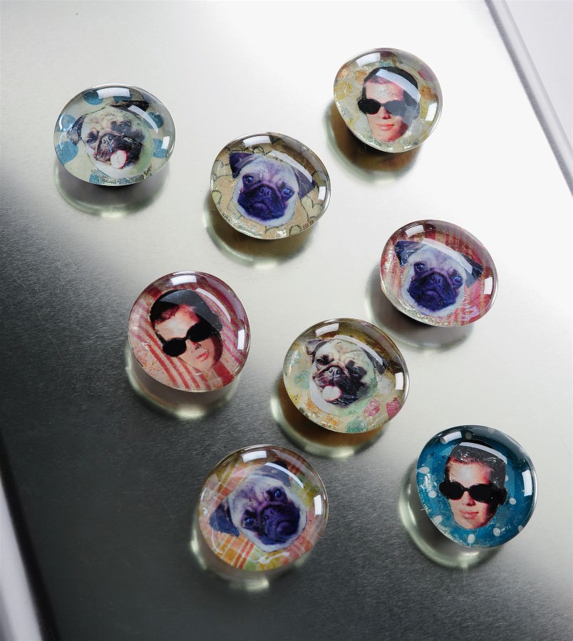 DIY glass photo magnets