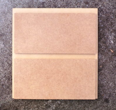 Two smaller pieces of MDF glued to a larger piece
